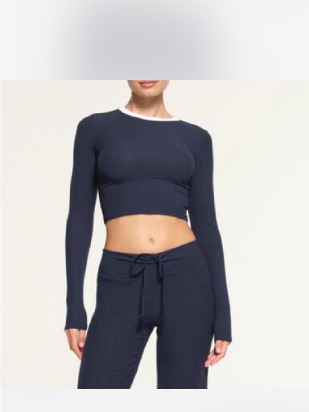 Skims soft lounge long sleeve cropped shirt
